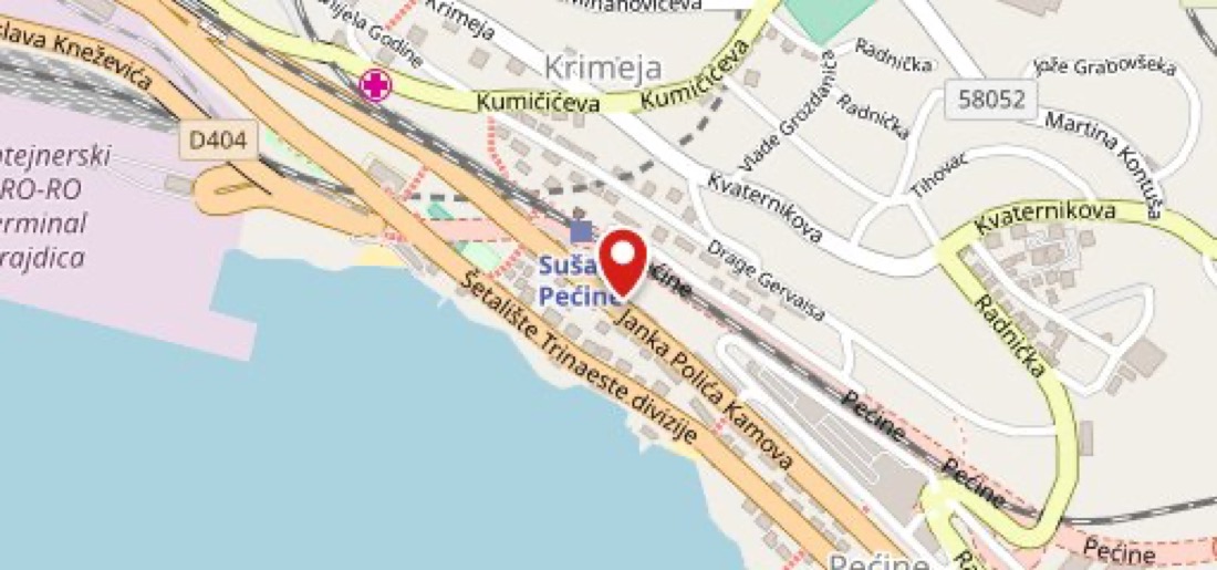Mapa lokacije Fast Food Goonies u Rijeci